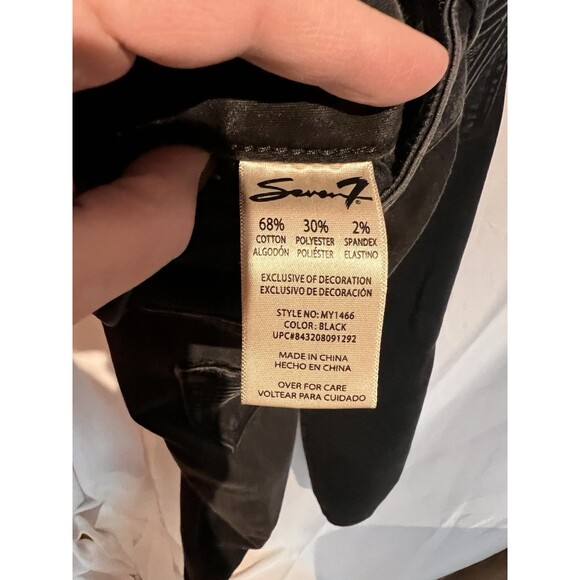 Seven 7 Jeans Womens 14 Black Denim High Rise Skinny S Pocket Stretch EUC 32” - Picture 3 of 4